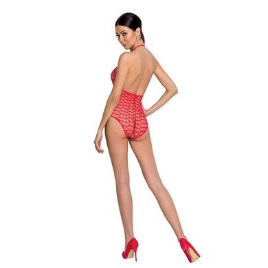 Бодистокинг в крупную сетку Passion BS087 red, открытая спина, халтер, с доступом One size