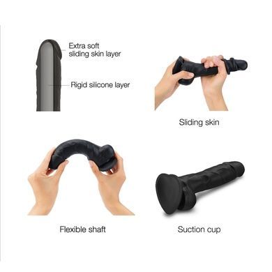 Фалоімітатор Strap-On-Me Sliding Realistic Skin Dildo Black M SO6256 фото