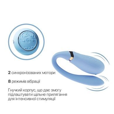 Смарт вибратор для пар Zalo Fanfan set Royal Blue SO6671 фото