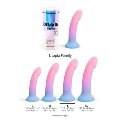 Дилдо з кольоровим градієнтом Love To Love DILDOLLS - UTOPIA L ультрам'який SX2849 фото