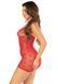 Еротична мереживна нічна сорочка Leg Avenue Mini Heart One Size червона
