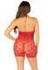Еротична мереживна нічна сорочка Leg Avenue Mini Heart One Size червона