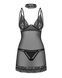 Пеньюар Obsessive Donarella chemise & thong, M/L, кружевной лиф, чокер и стринги в комплекте