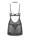 Пеньюар Obsessive Donarella chemise & thong, M/L, кружевной лиф, чокер и стринги в комплекте