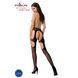 Эротические колготки-бодистокинги Passion S023 One Size, Black, имитация чулок с ромбами и пояском