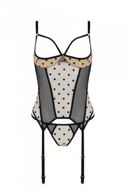 Корсет Passion MARINA CORSET, L/XL, beige, с открытыми чашками