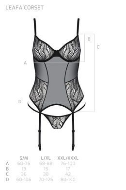 Корсет Passion LEAFA CORSET black S/M - ECO Passion