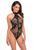 Боді Noir Handmade F314 Ego flocked mesh halter bodysuit - M
