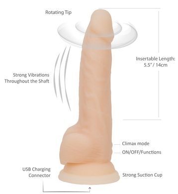 Фаллоимитатор с вибрацией и ротацией Naked ADDICTION James 8 SO5587 фото