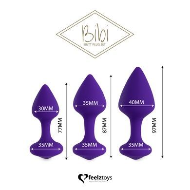 Набор анальных пробок FeelzToys Bibi Butt Plug Set 3 pcs Purple SO5064 фото