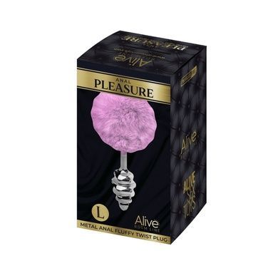 Анальна пробка з хвостом Alive Fluffy Twist Plug L Purple SO6310 фото