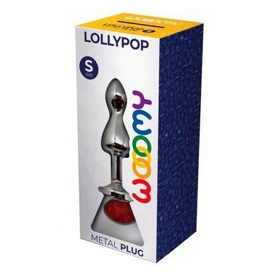 Анальная пробка Wooomy Lollypop Double Ball Metal Plug Red S SO7416 фото