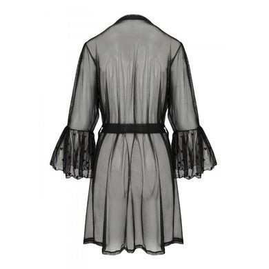 Розкішний повітряний пеньюар халат Passion Lovelia L/XL чорний