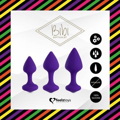 Набор анальных пробок FeelzToys Bibi Butt Plug Set 3 pcs Purple SO5064 фото