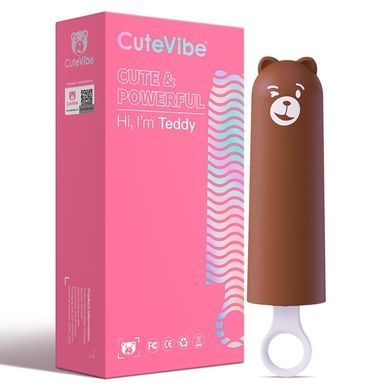 Вибратор &ndash; мороженое CuteVibe Teddy Brown (Pink Dildo) SO6559 фото