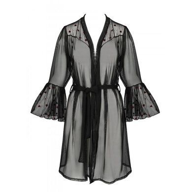 Розкішний повітряний пеньюар халат Passion Lovelia L/XL чорний