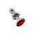 Анальная пробка Wooomy Lollypop Double Ball Metal Plug Red S SO7416 фото