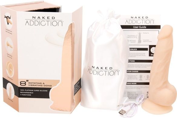 Фаллоимитатор с вибрацией и ротацией Naked ADDICTION James 8 SO5587 фото