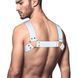 Мужская портупея на грудь из натуральной кожи Feral Feelings - Bulldog Harness White