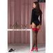 Панчохи Passion ST120 1/2 black-red, на ажурній силіконовій резинці, з вишуканим декором та люре