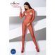 Бодистокинг Passion BS068 red, комбинезон, крупная сетка, длинный рукав One Size