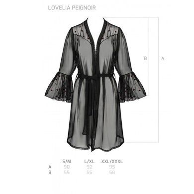 Роскошный воздушный пеньюар халат Passion Lovelia S/M черный