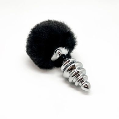 Анальна пробка з хвостом Alive Fluffy Twist Plug L Black SO6311 фото