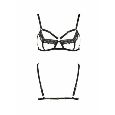 Бюстгальтер-стрепи з мереживом Passion Exclusive SOLON BRA S/M, black