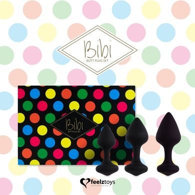 Анальні пробки FeelzToys - Bibi Butt Plug Set 3 pcs Black SO5065 фото