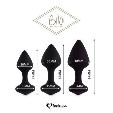 Анальні пробки FeelzToys - Bibi Butt Plug Set 3 pcs Black SO5065 фото