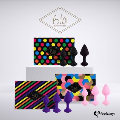 Анальні пробки FeelzToys - Bibi Butt Plug Set 3 pcs Black SO5065 фото