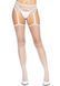 Чулки-сетка Leg Avenue Net stockings with garter belt One size White, пояс, подвязки