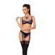 Комплект белья Passion Exclusive GISELE SET XXL/XXXL, black, лиф, трусики с пажами