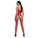 Бодістокінг Passion ECO BS007 red, з доступом, силуетний малюнок, імітація підв&rsquo;язок