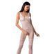 Бодистокинг Passion BS069 white, комбинезон, имитация чулок и боди One Size
