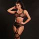 Комплект бодістокінг JSY &laquo;Твоя Луїза&raquo; One Size, Black, топ, панчохи-стокінги, імітація гартерів, сіт