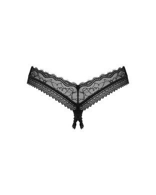 Кружевные женские трусики танга с доступом Obsessive Medilla M/L черные