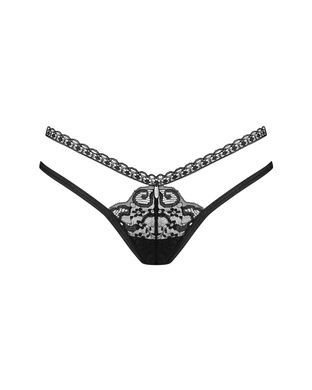 Еротичні мереживні трусики стрінги Obsessive Blomentis XS/S чорні