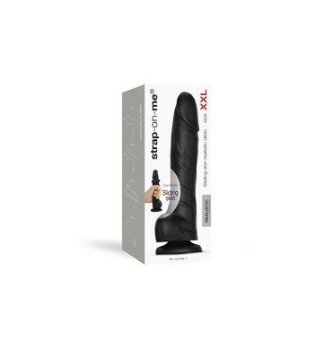 Фалоімітатор Strap-On-Me Sliding Skin Realistic Dildo Black XXL SO6259 фото