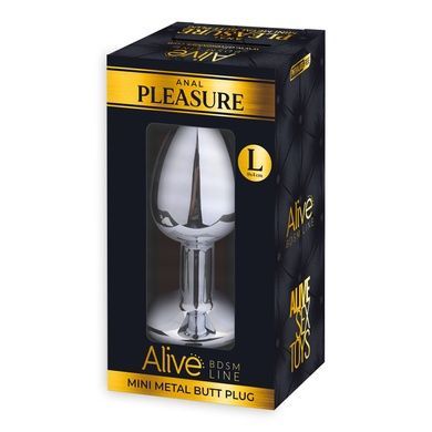 Анальна пробка Alive Mini Metal Butt Plug Black L SO6006 фото