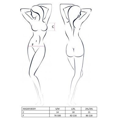 Боді-монокіні Passion Exclusive HAGAR BODY L/XL, black