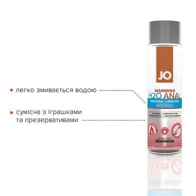 Анальна змазка водна JO ANAL H2O розігрівальна 120мл SO1681 фото