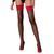 Чулки Passion ST120 5 black-red, на ажурной силиконовой резинке, изысканный декор и люрекс