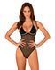Прозрачное боди Obsessive Selinne teddy M/L Black, мелкая сетка, двойные бретели