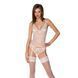 Корсет с пажами, трусики с ажурным декором и открытым шагом Passion URSULA CORSET XXL/XXXL, white