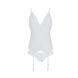 Корсет с пажами, трусики с ажурным декором и открытым шагом Passion URSULA CORSET XXL/XXXL, white