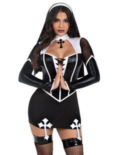 Костюм черниці Leg Avenue Holy Hottie Dress M