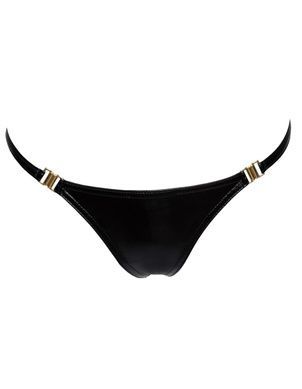 Еротичні жіночі трусики-стрінги з мокрим ефектом Noir Handmade P008 XXL чорні