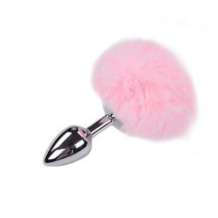 Анальна пробка з хвостом Alive Fluffy Plug S Pink SO6313 фото