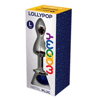Анальна пробка Wooomy Lollypop Double Ball Metal Plug Blue L SO7419 фото